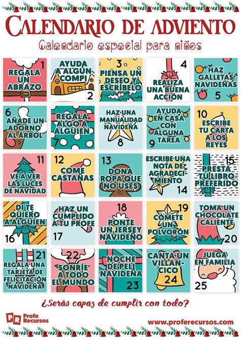 calendario de adviento para navidad.